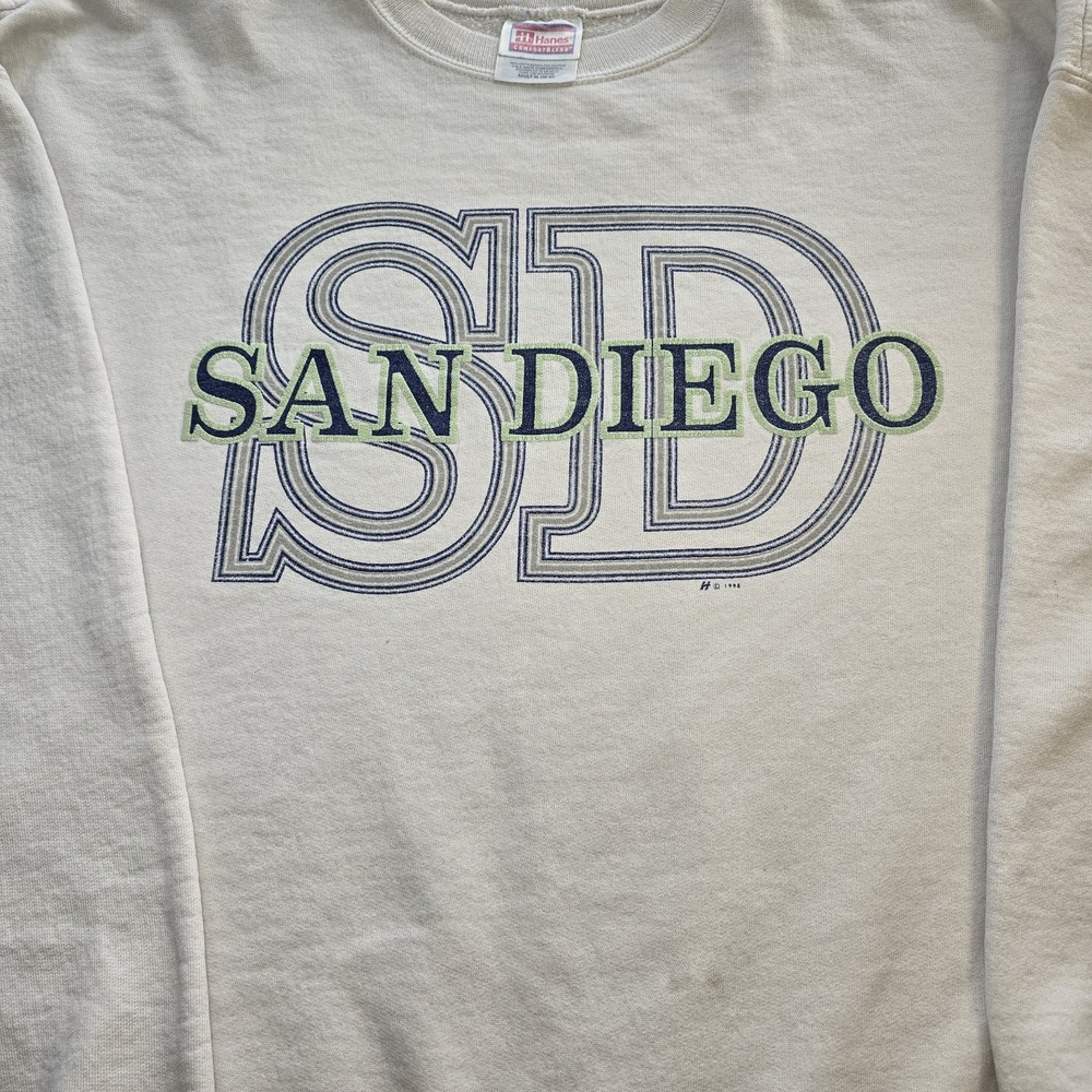 Vtg Hanes San Diego Sweatshirt Adult XL Gray ComfortBlend 1998 Y2K Souvenir